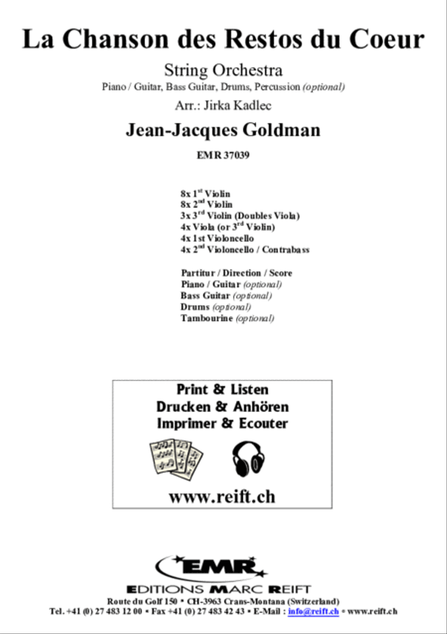 La Chanson des Restos du Coeur String Orchestra scores gallery preview page 2