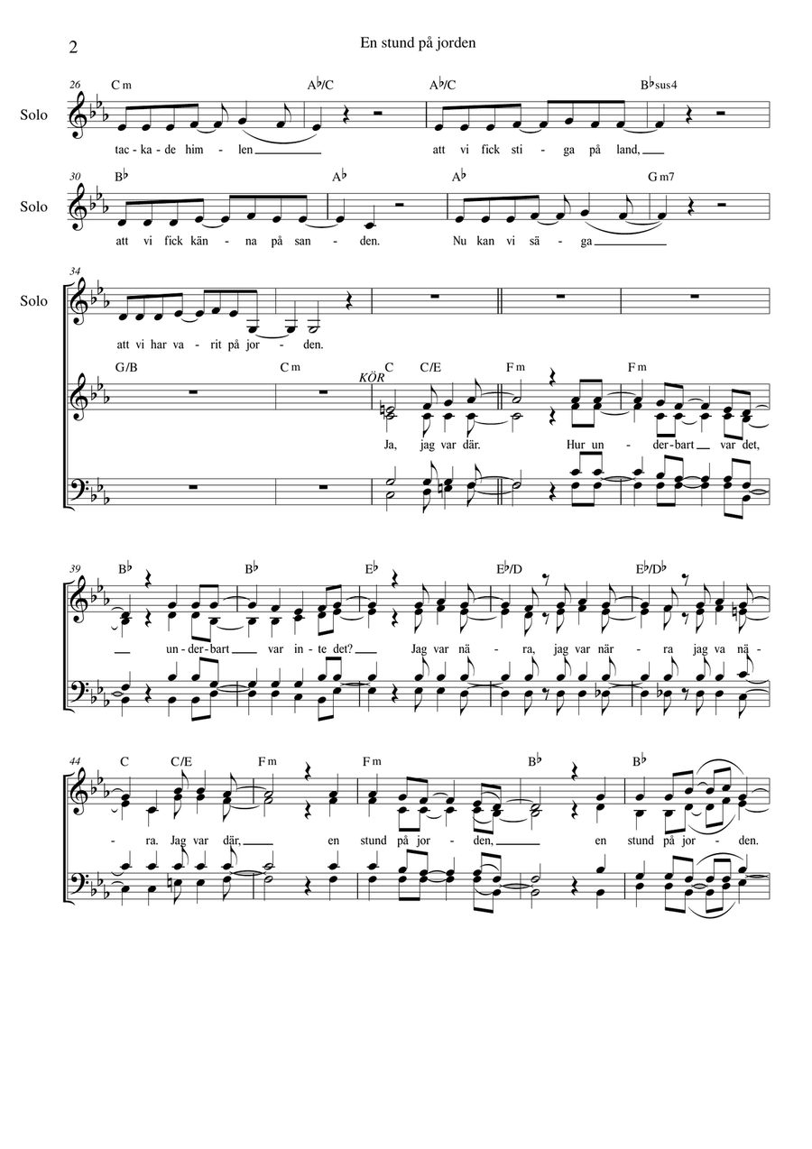 En Stund Pa Jorden 4-Part scores gallery preview page 2