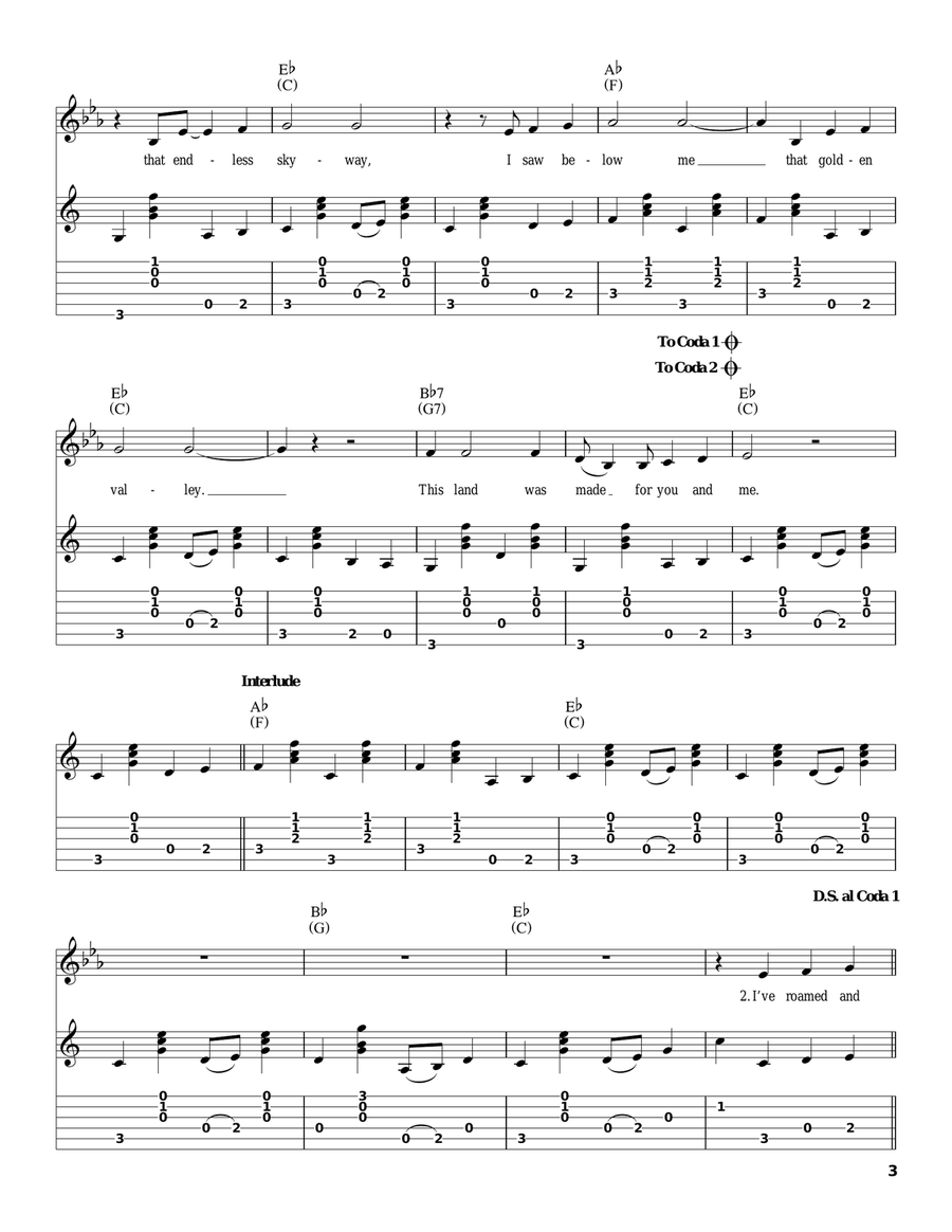 This Land Is Your Land Acoustic Guitar scores gallery preview page 3