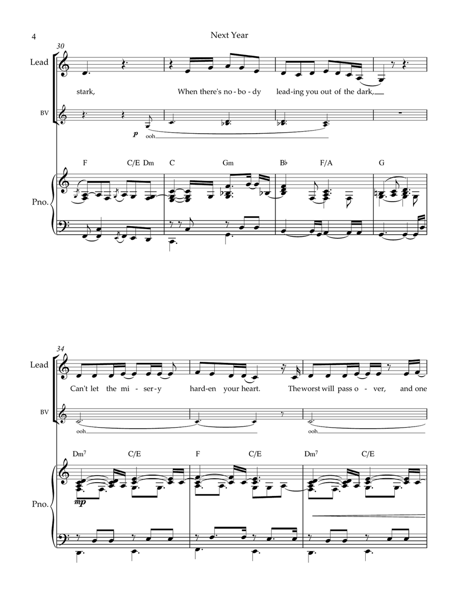Next Year (from Saturday Night Seder) Voice scores gallery preview page 4