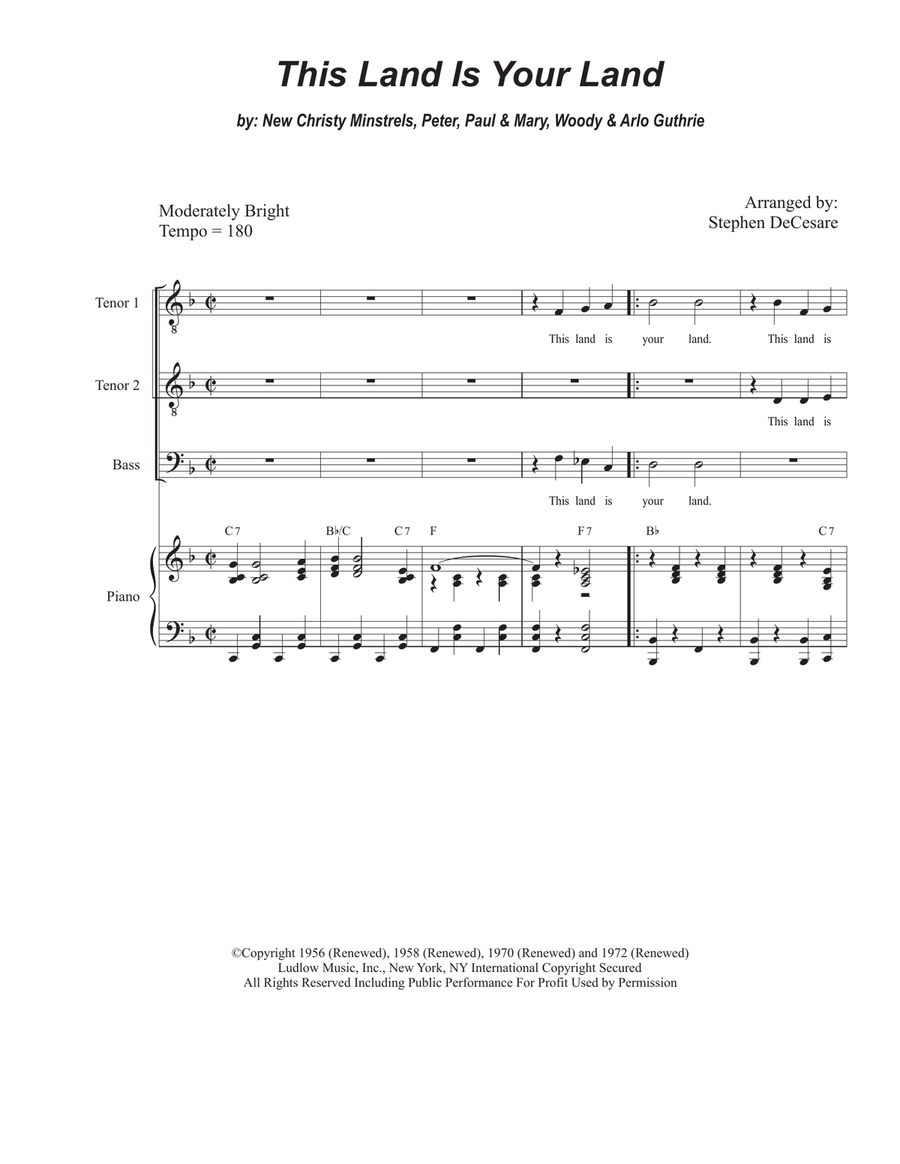 This Land Is Your Land This Land Is Your Land TTB scores gallery preview page 1