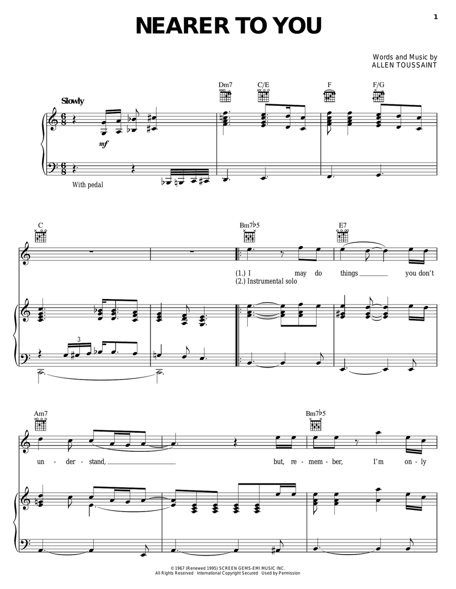 Nearer To You Nearer To You Piano, Vocal, Guitar scores gallery preview page 1