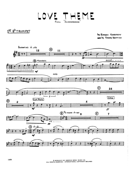 Love Theme From Scheherazade - 1st Bb Trumpet