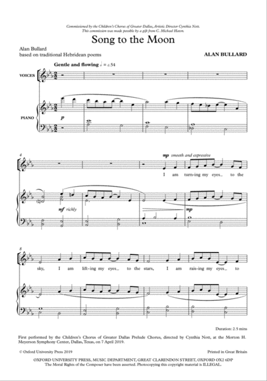 Song to the Moon Song to the Moon Unison Choir scores gallery preview page 2