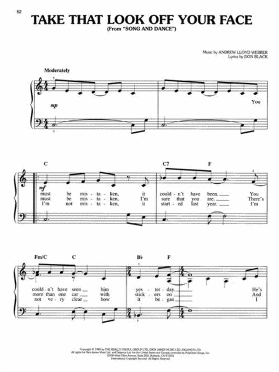 The Best of Andrew Lloyd Webber Piano scores gallery preview page 7