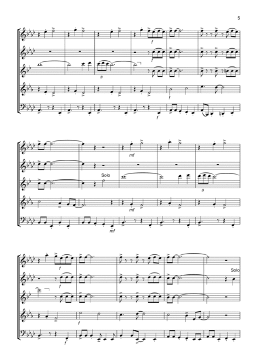 The Continental for Wind Quintet Woodwind Quintet scores gallery preview page 5