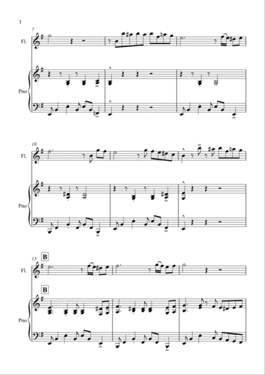 Fur Elise - a Jazz Arrangement for Flute and Piano Fur Elise - a Jazz Arrangement for Flute and Piano Flute Solo scores gallery preview page 4