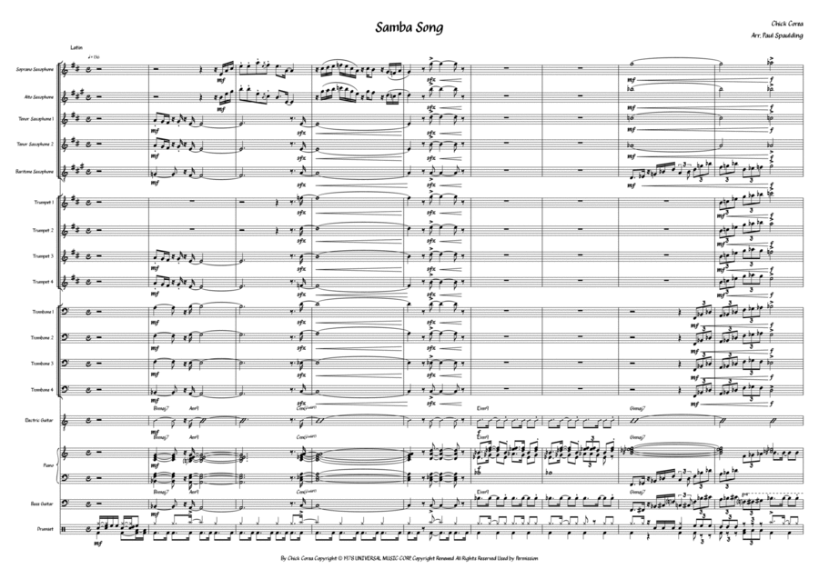 Samba Song Jazz Ensemble scores gallery preview page 1