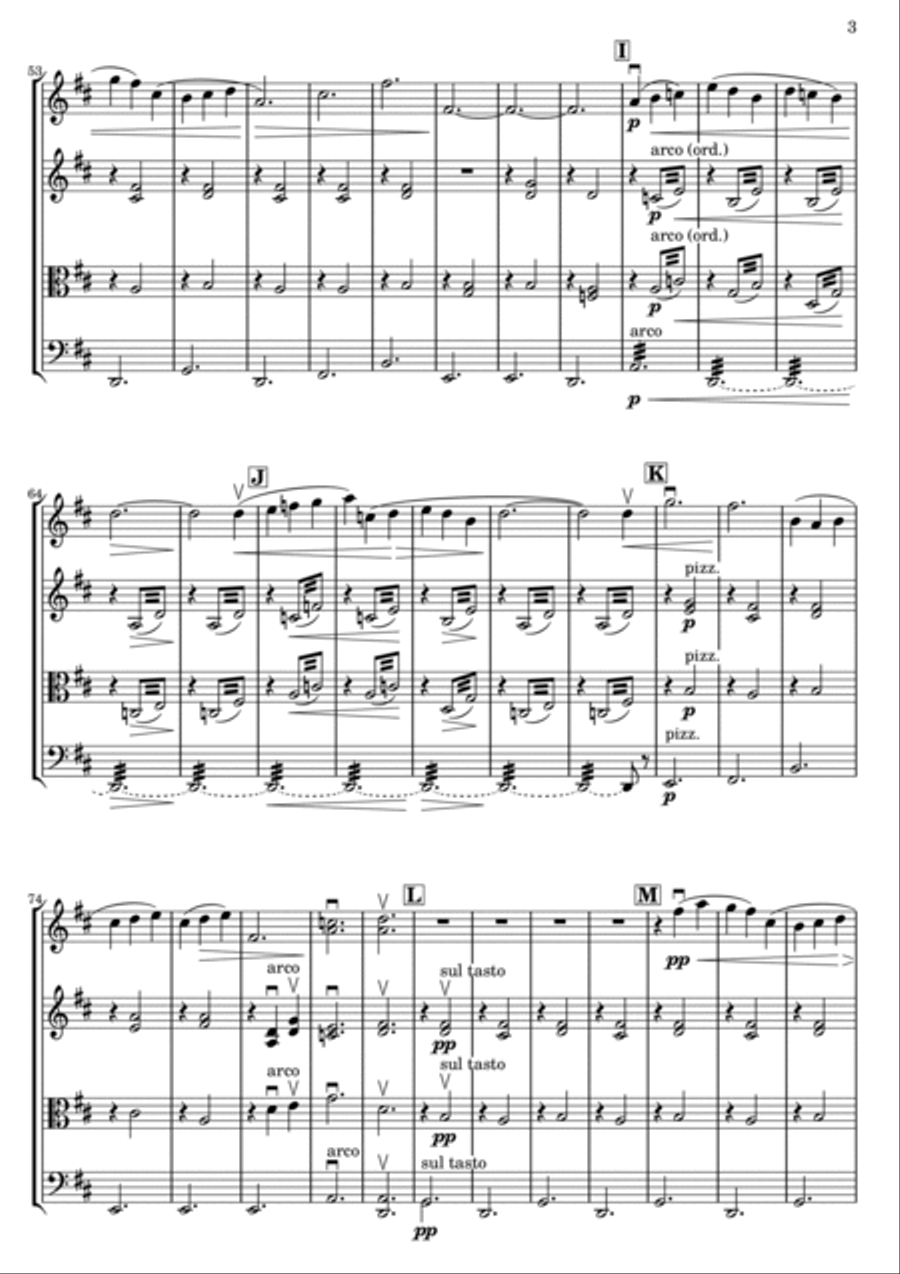 Gymnopedie No. 1 String Quartet scores gallery preview page 3