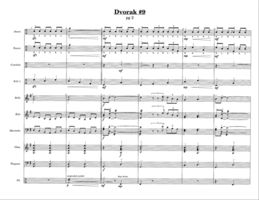 Dvorak #9 w/Tutor Tracks Percussion Ensemble scores gallery preview page 4