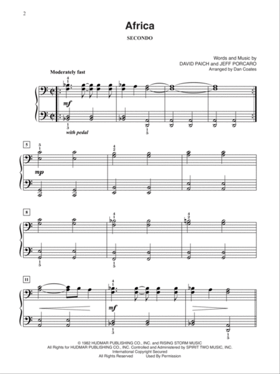 Dan Coates Popular Piano Library -- Duets of Classic Rock Small Ensemble scores gallery preview page 2