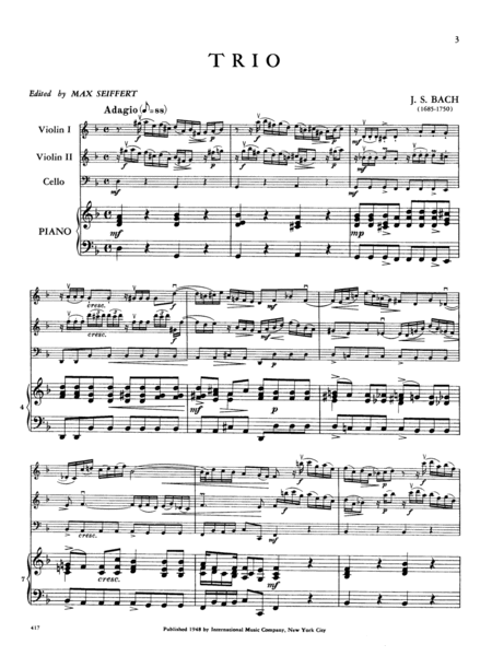 Trio In D Minor, S. 1036 (With Cello Ad Lib.)