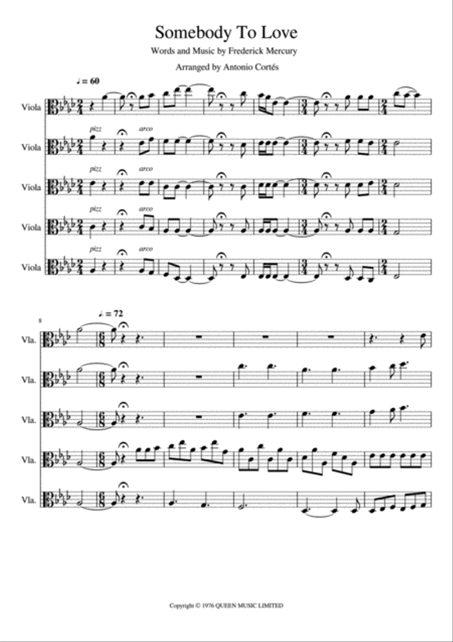Somebody To Love Viola scores gallery preview page 1