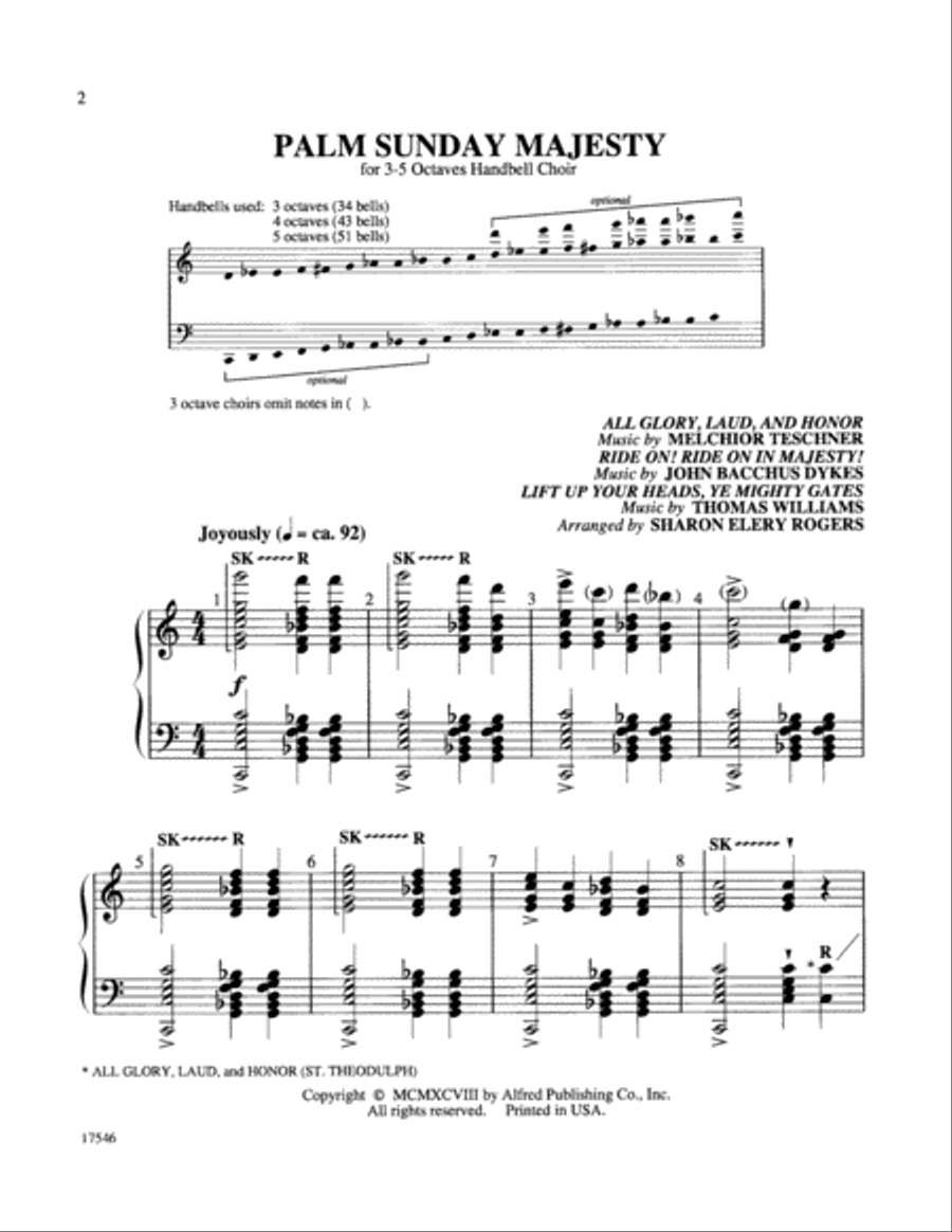 Palm Sunday Majesty Handbell Choir scores gallery preview page 2