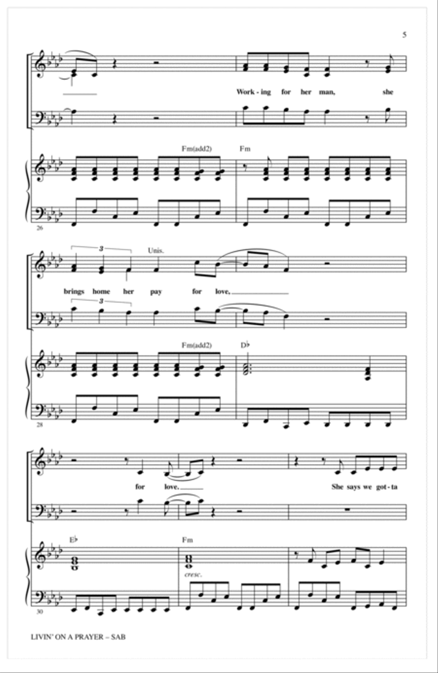 Livin' On A Prayer (arr. Mac Huff) 3-Part scores gallery preview page 4