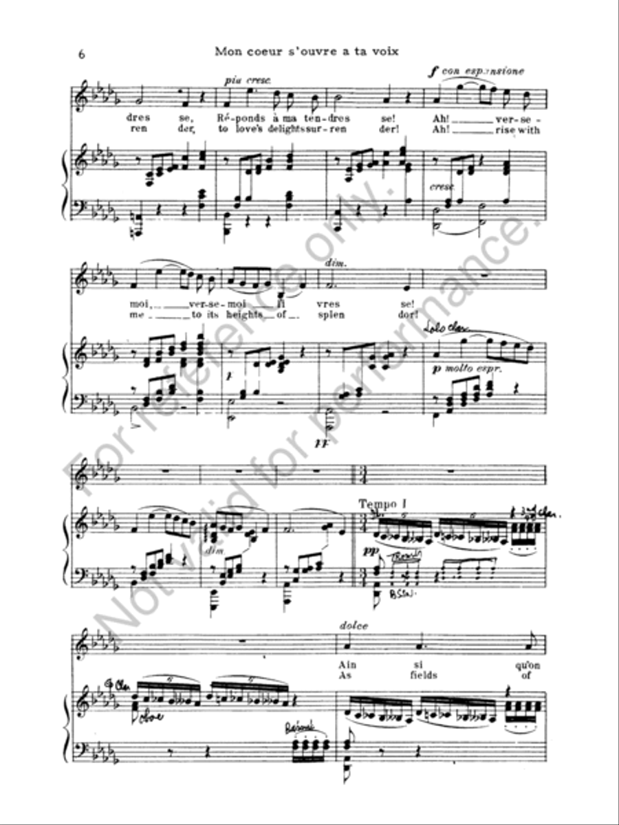 Mon coeur s'ouvre a ta voix Concert Band scores gallery preview page 6
