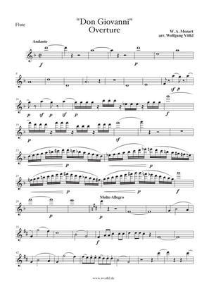 Don Giovanni - Overture - arr. for flute, violin, cello and piano - Parts