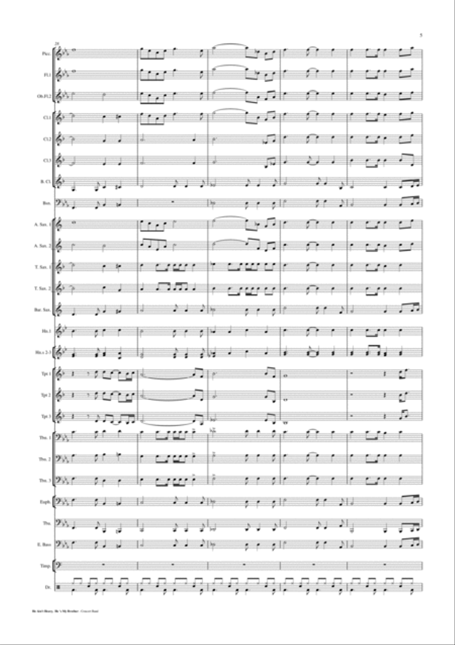 He Ain't Heavy, He's My Brother Concert Band scores gallery preview page 6