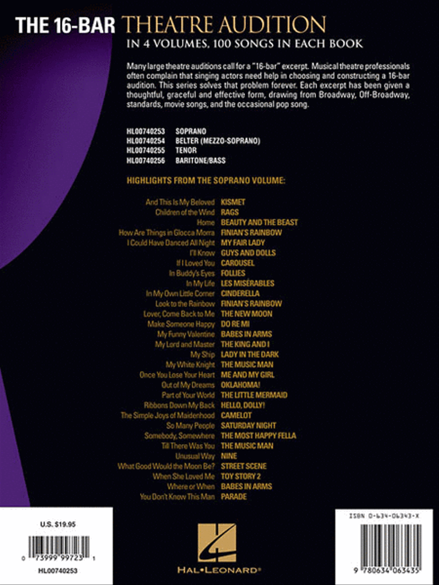 The 16-Bar Theatre Audition Soprano Voice scores gallery preview page 3