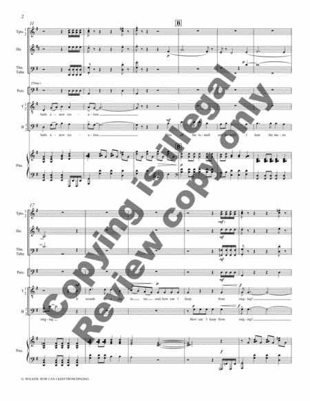 How Can I Keep from Singing? (TTBB Brass Version Full Score)