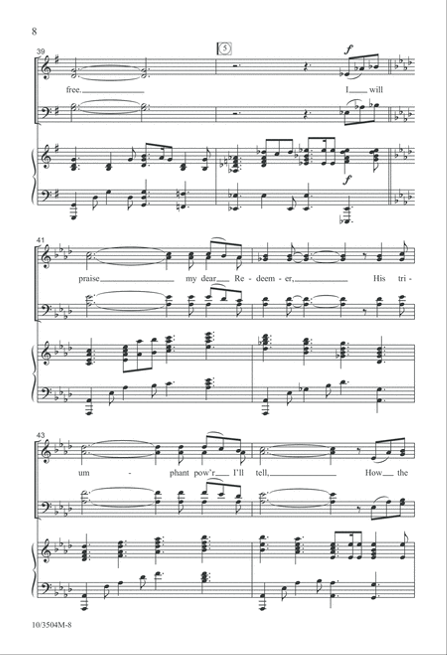 I Will Sing of My Redeemer 4-Part scores gallery preview page 9