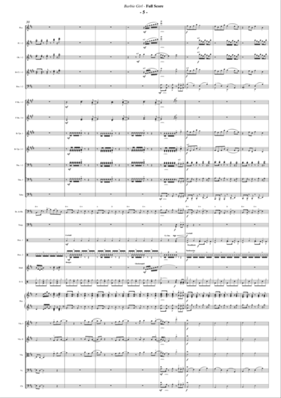 Barbie Girl Full Orchestra scores gallery preview page 4