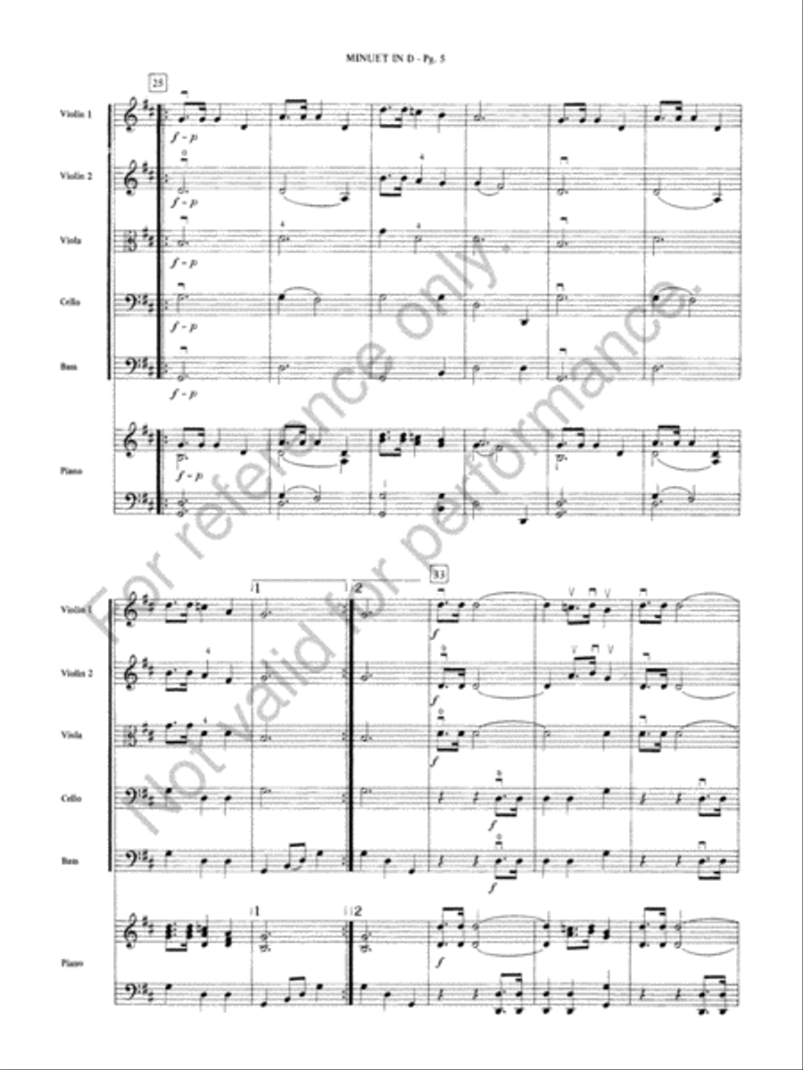 Minuet in D String Orchestra scores gallery preview page 4