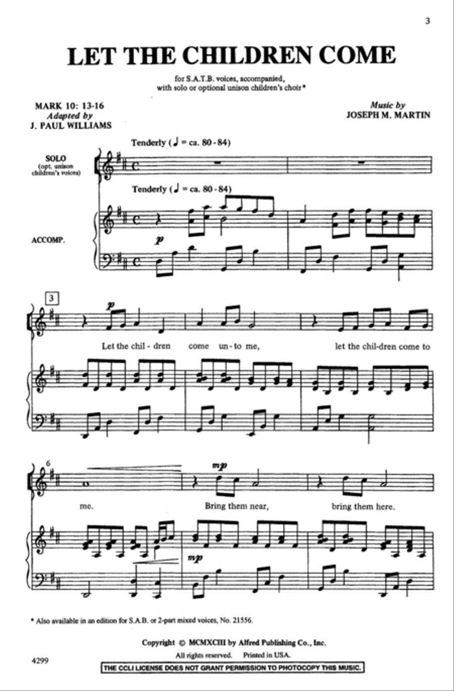 Let the Children Come Let the Children Come 4-Part scores gallery preview page 3