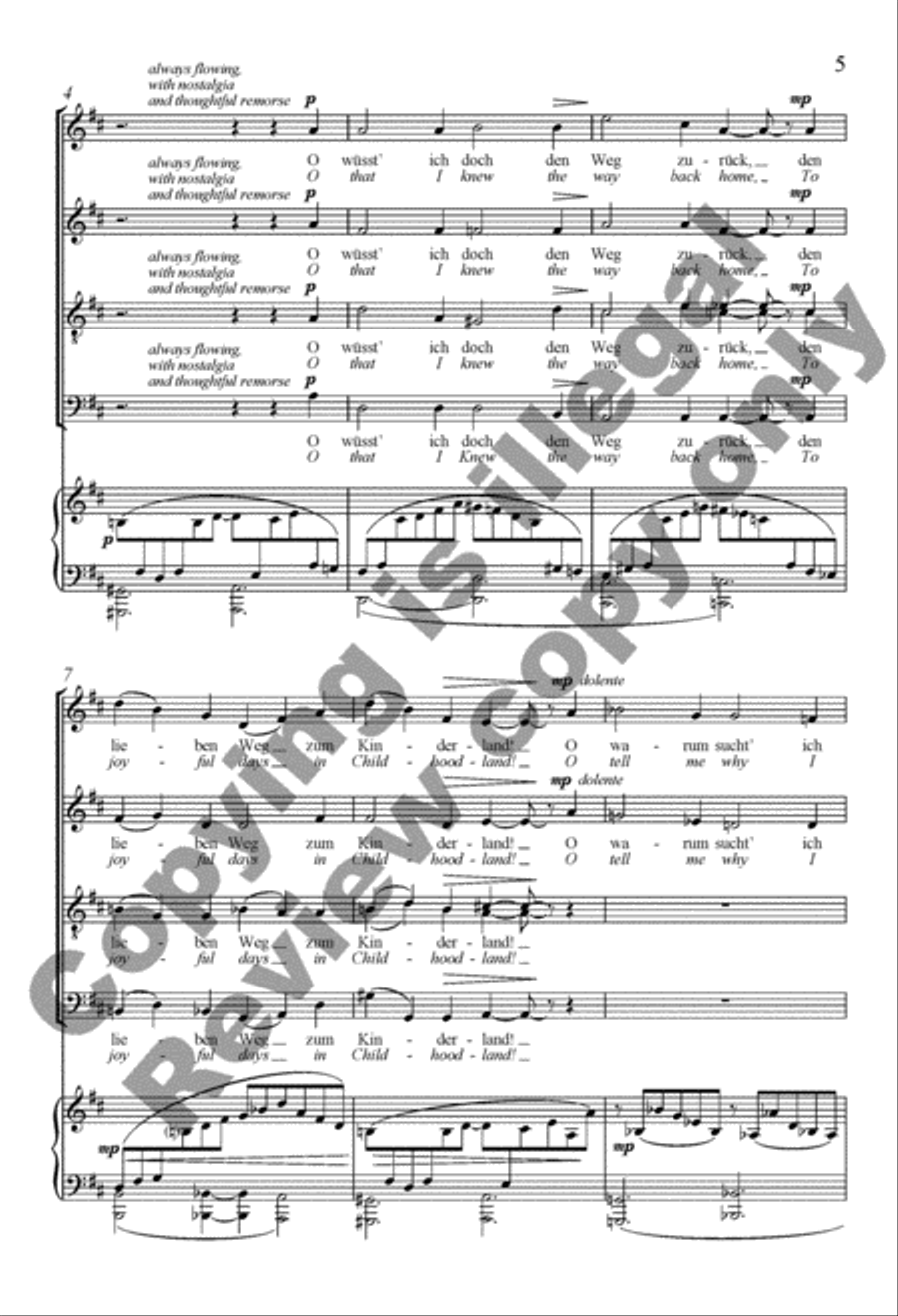 O wüsst’ ich doch den Weg zurück (O That I Knew the Way Back Home) 4-Part scores gallery preview page 16