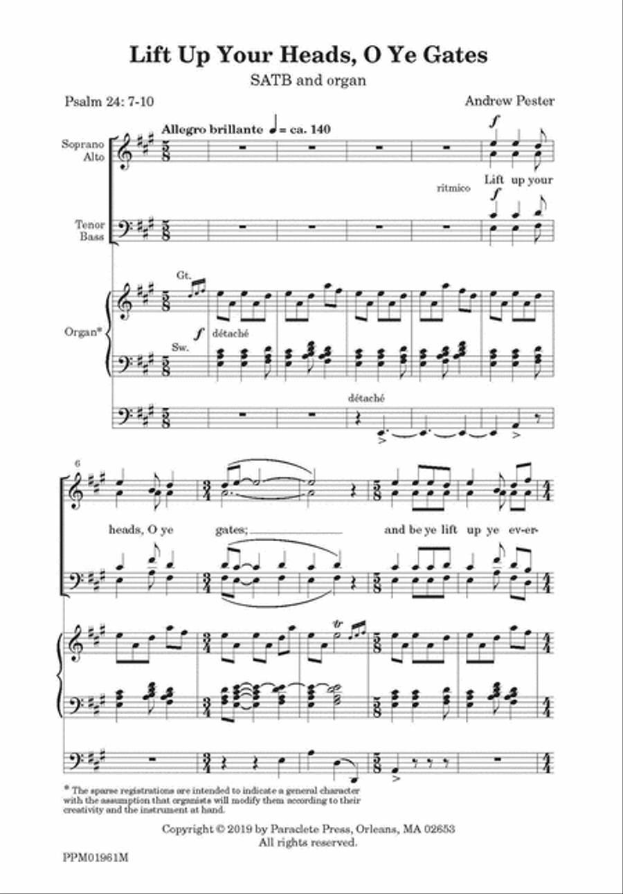 Lift Up Your Heads, O Ye Gates 4-Part scores gallery preview page 1