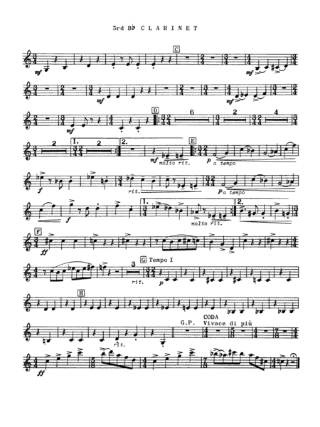 Third Suite (I. March, II. Waltz, III. Rondo): 3rd B-flat Clarinet