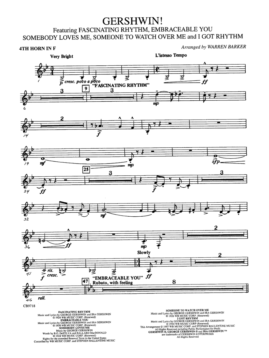 Gershwin! (Medley): 4th F Horn