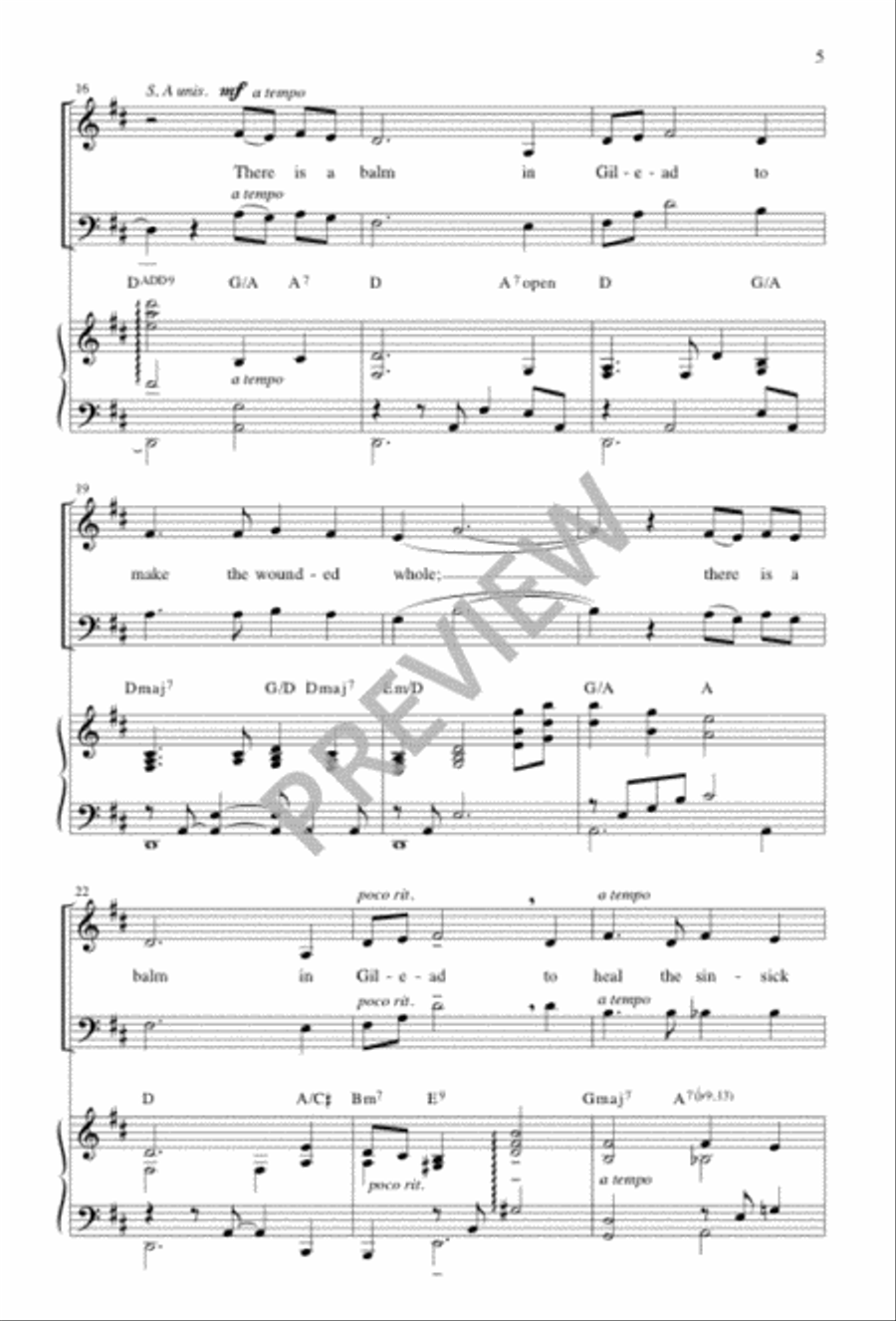 There Is a Balm in Gilead 3-Part scores gallery preview page 4