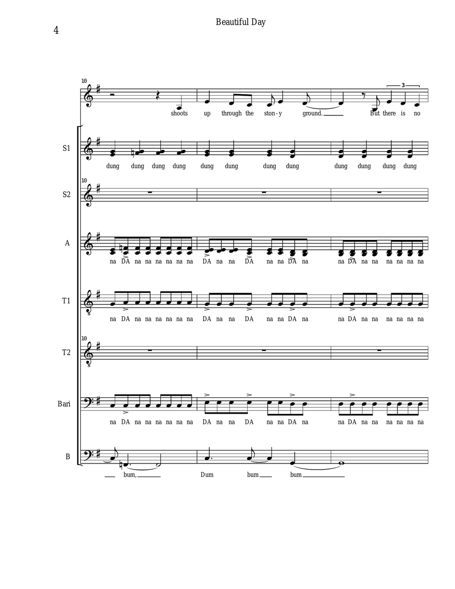 Beautiful Day Divisi scores gallery preview page 4