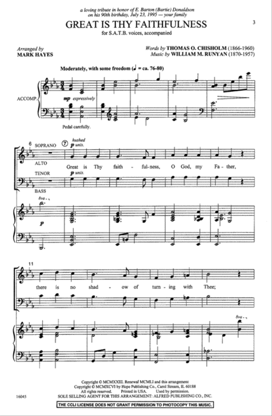 Great Is Thy Faithfulness 4-Part scores gallery preview page 3