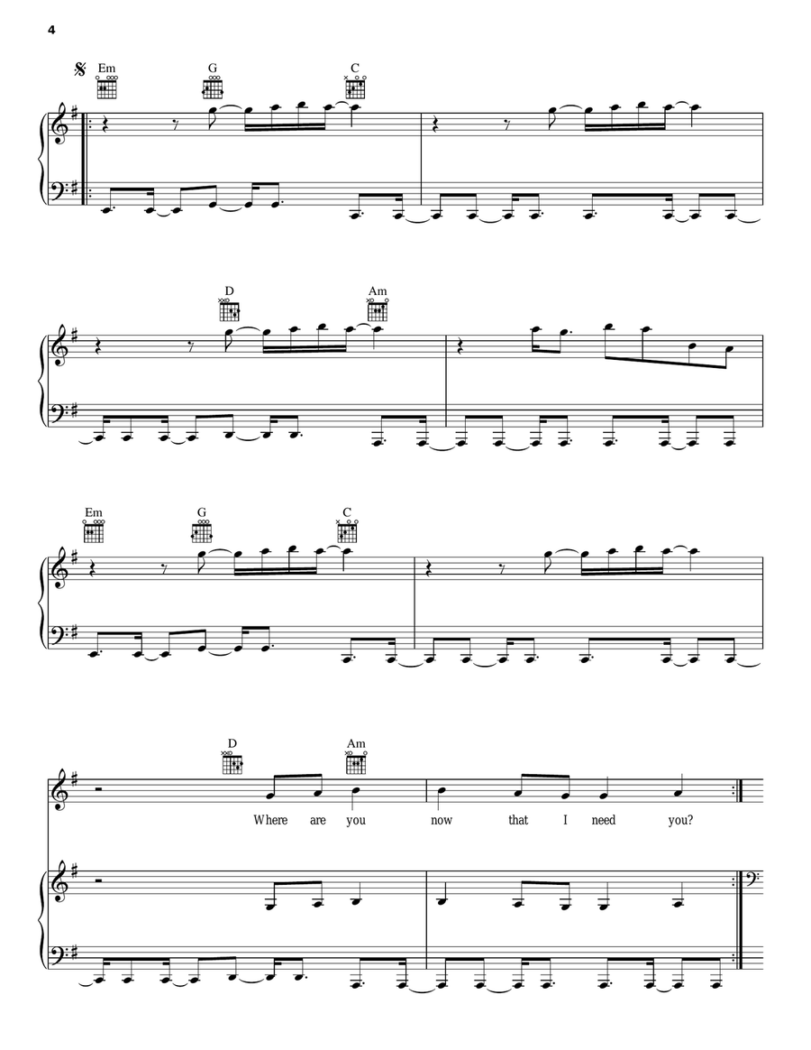 Where Are U Now Piano, Vocal, Guitar scores gallery preview page 4