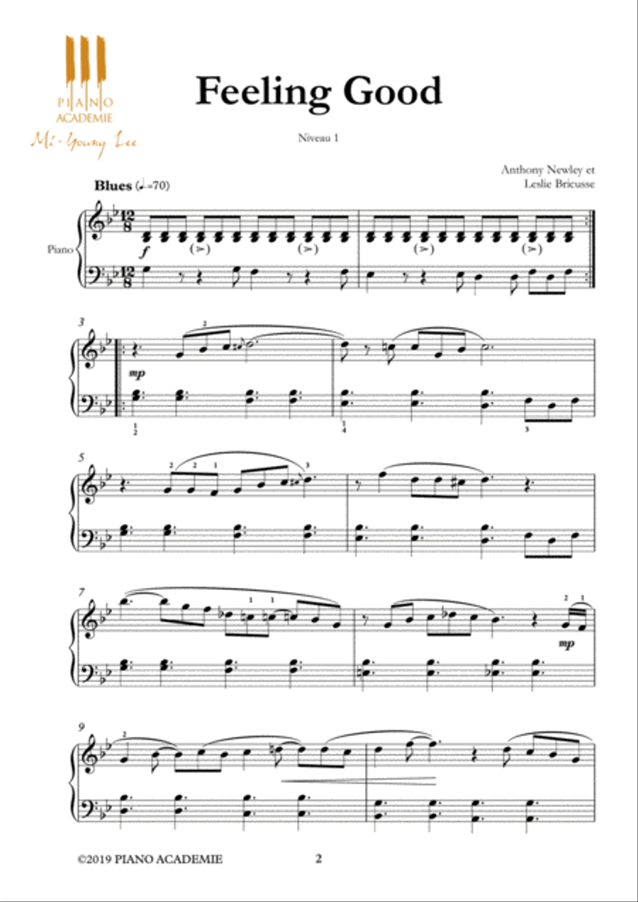 Feeling Good Feeling Good Easy Piano scores gallery preview page 1