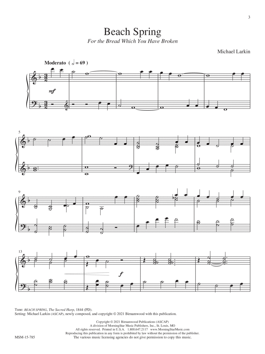 For the Bread Which You Have Broken Piano Solo scores gallery preview page 1