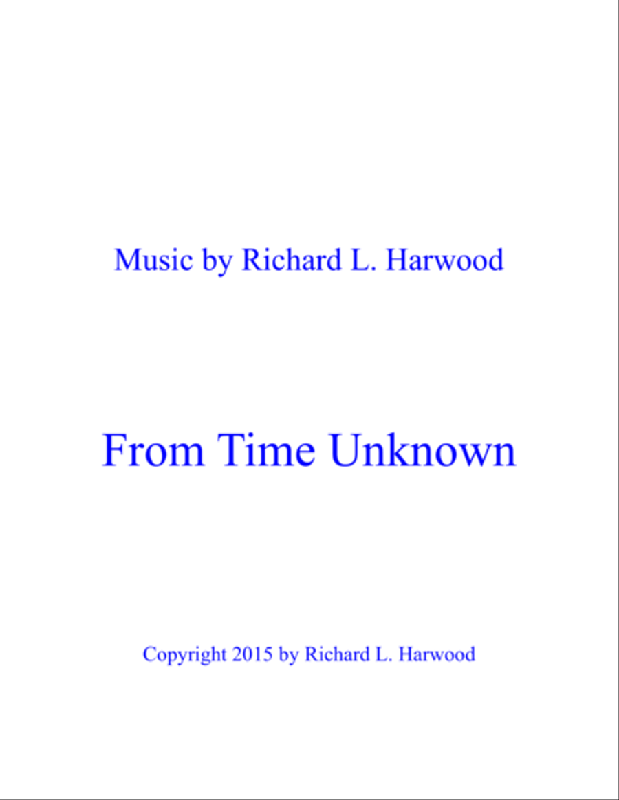From Time Unknown Voice scores gallery preview page 1