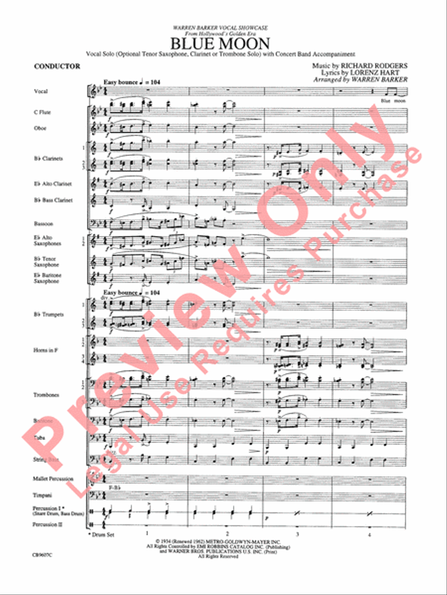 Blue Moon Blue Moon Concert Band scores gallery preview page 3