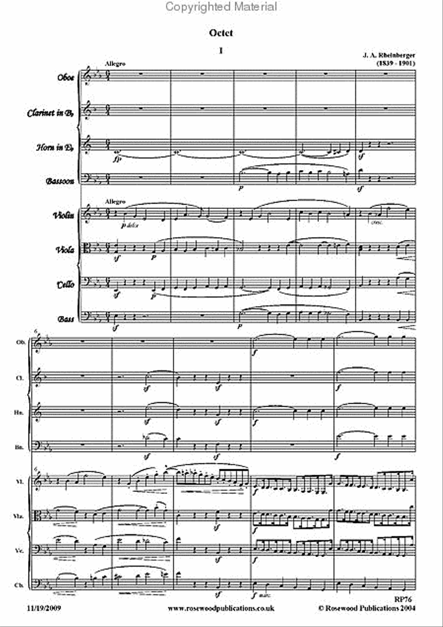 Octet (from the Nonet, Op. 139) Clarinet scores gallery preview page 2