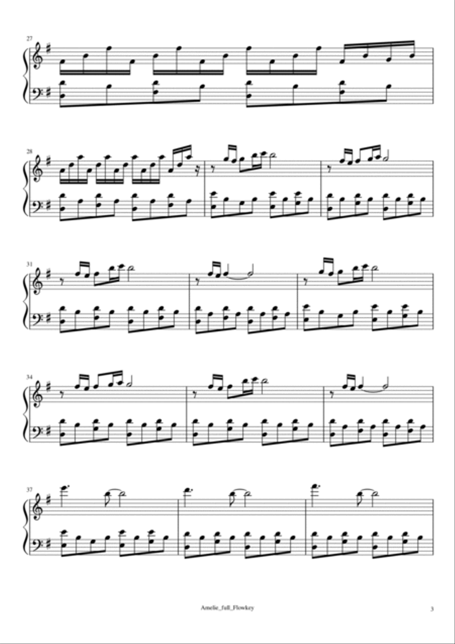 La Valse D'amelie Piano Solo scores gallery preview page 3