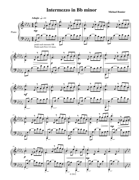 Intermezzo in Bb minor, from Nine Character Pieces image number null