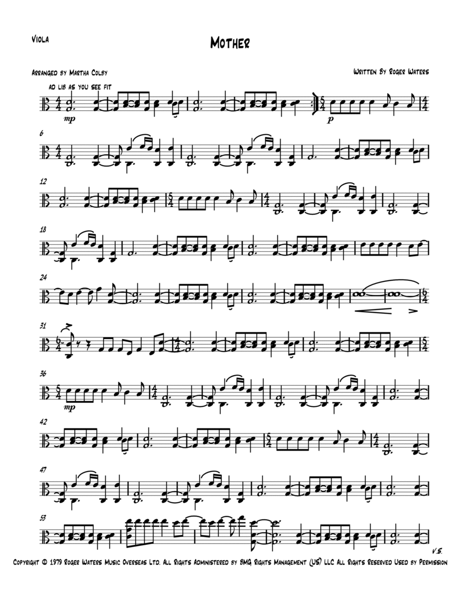 Mother Viola Solo scores gallery preview page 1