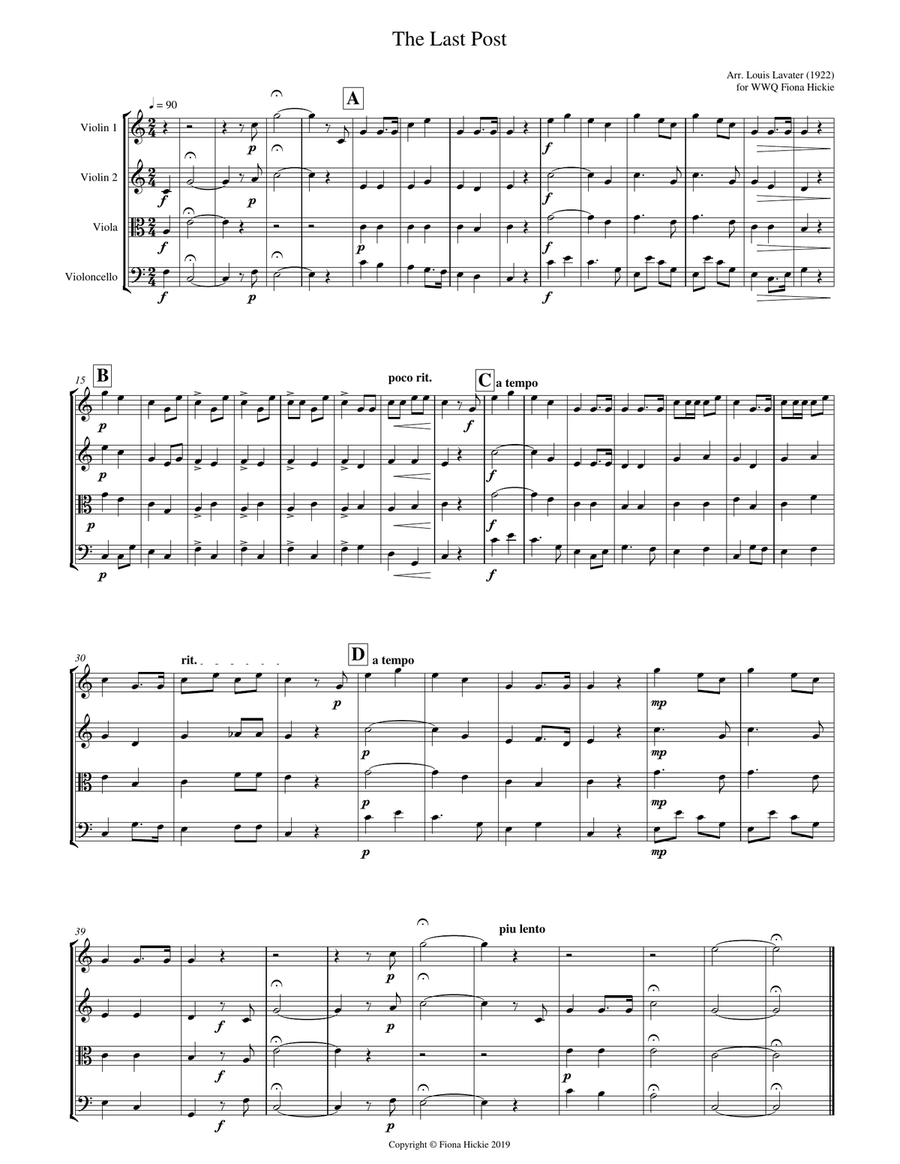 The Last Post String Quartet scores gallery preview page 2