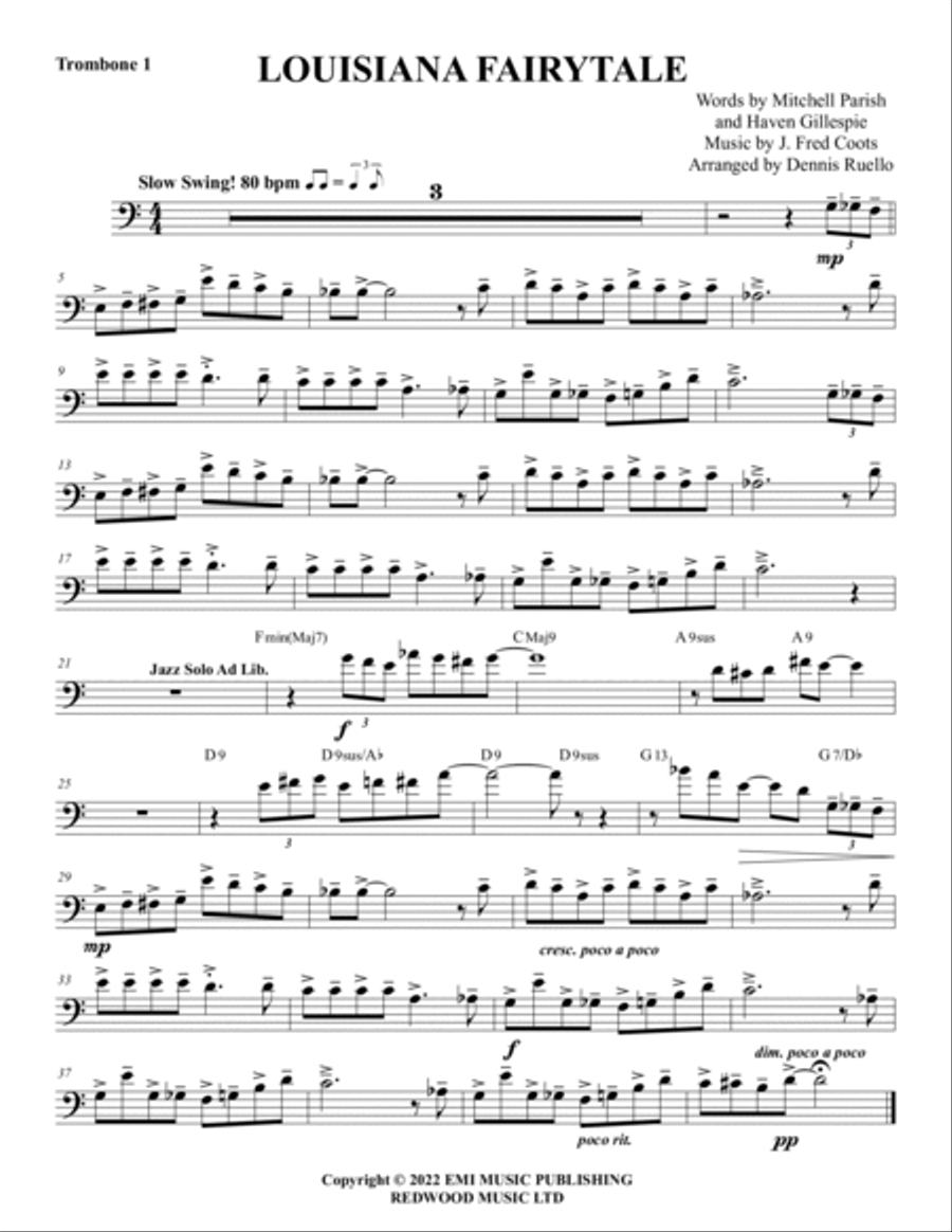Louisiana Fairy Tale Trombone scores gallery preview page 6