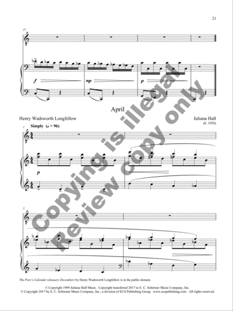 The Poet's Calendar Tenor Voice scores gallery preview page 11