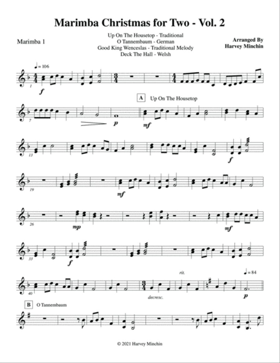 Marimba Christmas For Two - Vol 2 image number null