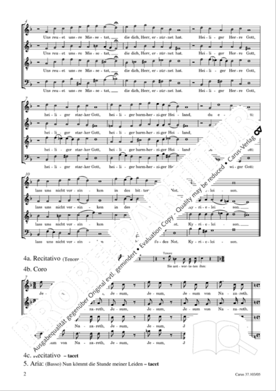 St. John Passion (Johannes-Passion) SSATB scores gallery preview page 3