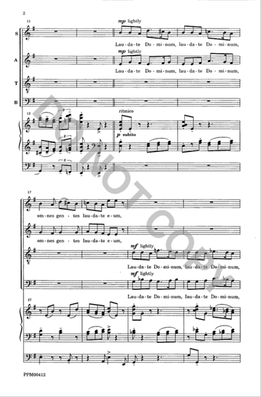 Laudate Dominum Laudate Dominum 4-Part scores gallery preview page 3